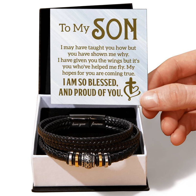 To My Son - Mens Leather Bracelet - Baker's General Store