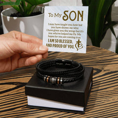 To My Son - Mens Leather Bracelet - Baker's General Store