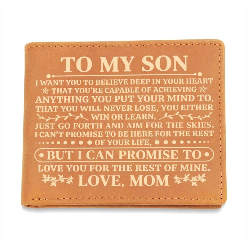 To My Son Promise (Yellow) – Leather Wallet - Baker's General Store