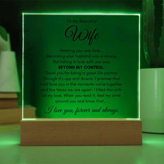 To My Wife Fate – Acrylic Square - Baker's General Store