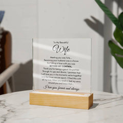 To My Wife Fate – Acrylic Square - Baker's General Store