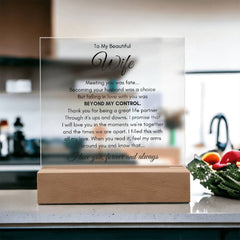To My Wife Fate – Acrylic Square - Baker's General Store