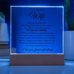To My Wife Fate – Acrylic Square - Baker's General Store