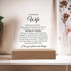 To My Wife Fate – Acrylic Square - Baker's General Store